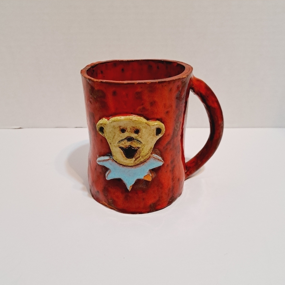 Hand Thrown Pottery Artisan Studio‎ Art Dancing Bear Head Mug